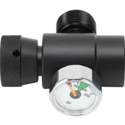 CO2-flaskepåfyldningsadapterstik CGA320 // TR21-4 ASA 3000psi trykmåler sort New