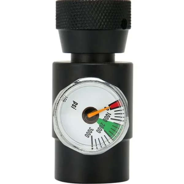 CO2-flaskepåfyldningsadapterstik CGA320 // TR21-4 ASA 3000psi trykmåler sort New