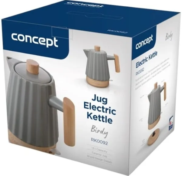 Elkedel>Concept RK0092 Keramisk elkedel 1,5 l Mørkegrå