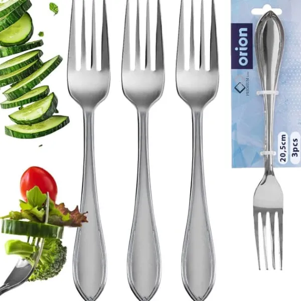 Bestik>CONIC stålbordgafler 20,5 cm 3 stk.