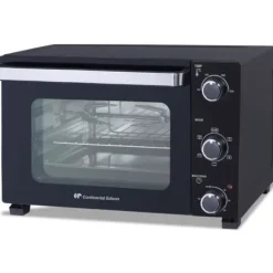 Grill-Ovne & Ovn Med Roterende Stegespyd>CONTINENTAL EDISON CEMF28B2 - Elektrisk miniugn 28L svart - 1500W - Rotisserie, Naturlig konvektion