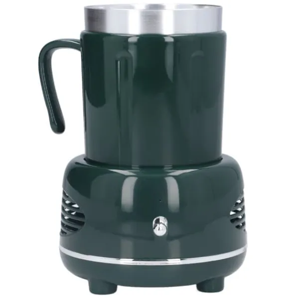 Cooler Warmer Cup Snabbkylning Uppvärmning Enkel kontroll Böjt handtag Halkskyddade kuddar Kaffevärmare för kaffebjörn Flaska Grön