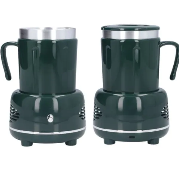 Cooler Warmer Cup Snabbkylning Uppvärmning Enkel kontroll Böjt handtag Halkskyddade kuddar Kaffevärmare för kaffebjörn Flaska Grön