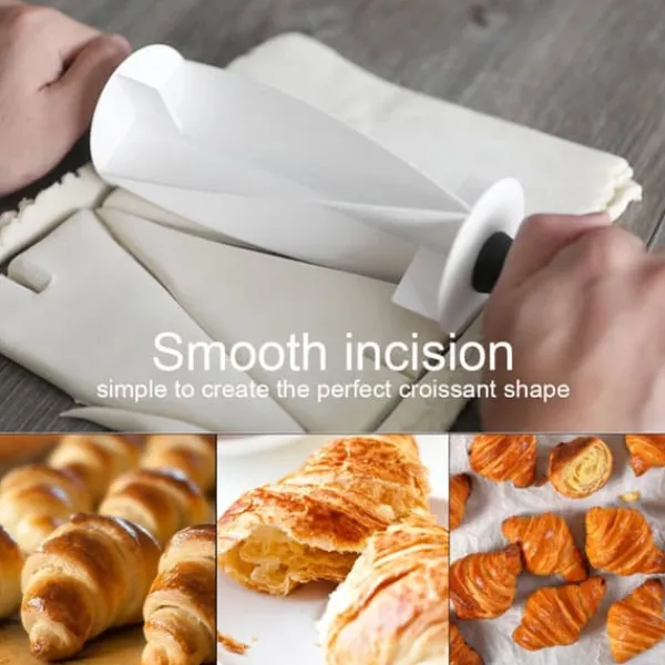 Køkkenskrabere>Croissant Kagerulle Kage Brød Rulledej Skærer til Fremstilling af Croissant Rullekniv
