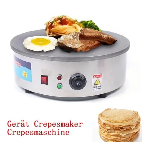 Elektriske Stegepander & Wokker>Crêpesmaker 2800 W, elektrisk pandekagemaskine, non-stick stegeplade, blå
