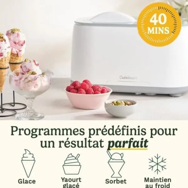 CUISINART glassmaskin - ICE90E - 100 W - 950 ml - Vit Outlet