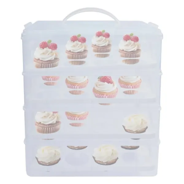 Kagedåser>Cupcake Bærer, Bærbar Design, 4-Lags Kapacitet,Klar