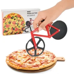 Pizzaskærere>Cykel Form Design Pizza Skærer Køkkenredskab PP + Rustfrit Stål Pizza Skæreværktøj