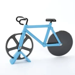Cykel Form Design Pizza Skærer Køkkenredskab PP + Rustfrit Stål Pizza Skæreværktøj - Blå Online