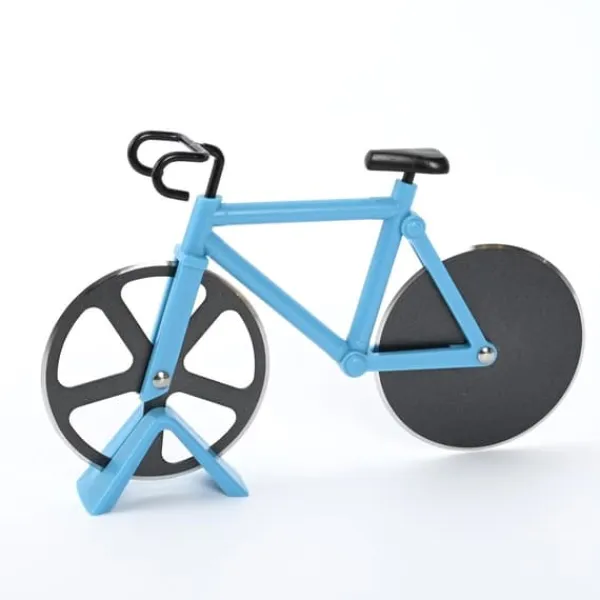 Cykel Form Design Pizza Skærer Køkkenredskab PP + Rustfrit Stål Pizza Skæreværktøj - Blå Online