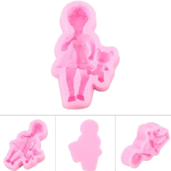 3D Silikone Fondant Kageform Kreativ Chokolade Sukkerform Dekorationsværktøj (Pige) Hot