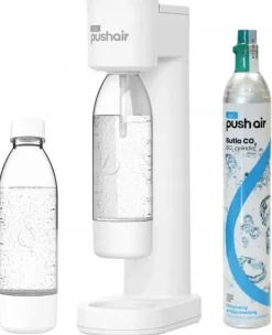 Dafi PushAir vandmætningstank + 2 x 0,7 L flaske + CO2-patron hvidt sæt