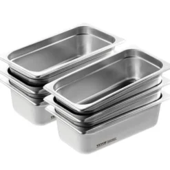 Dampbordsbakke, 1/3 størrelse, 32,6x17,7x9,9 cm, rustfrit stål, opbevaring Discount
