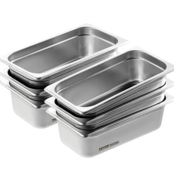 Dampbordsbakke, 1/3 størrelse, 32,6x17,7x9,9 cm, rustfrit stål, opbevaring Discount