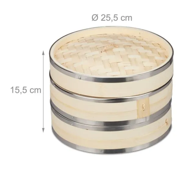 Dampkoger, Bambus 2-lags, 15.5x25.5 cm, Natur New