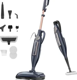 Dampmoppe, Kraftfuld 1300W, 3 Dampindstillinger,sort, EU New
