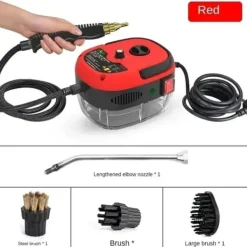 Damprensere>Damprenser, 2500W Effekt, Højtemperatur Rengøring,EU, 220 V, Basis Rød