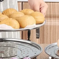 Damprist med aftageligt ben Dampbakke i rustfrit stål Stativ til brødbagning Køkkenredskab 22 cm Hot