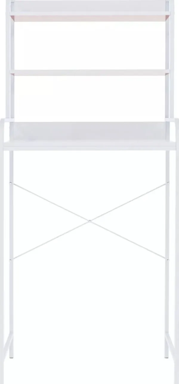 Vaskemaskiner>Darby Over-the-Washing Machine Shelf Unit with 3 Tiers - White Wood and Matte White Metal