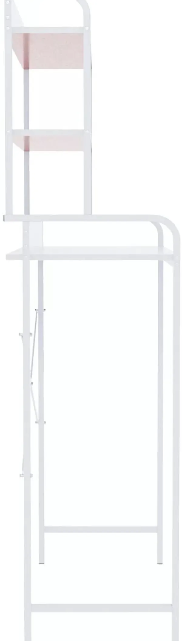 Vaskemaskiner>Darby Over-the-Washing Machine Shelf Unit with 3 Tiers - White Wood and Matte White Metal