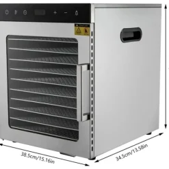 Dehydratorer>Dehydrator, 10 Bakker, Justerbar Temperatur,Sølv