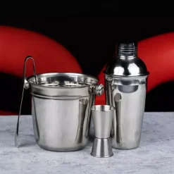 Barudstyrssæt>4-delt cocktail bartender sæt. KINGHOFF KH-1706 Shaker