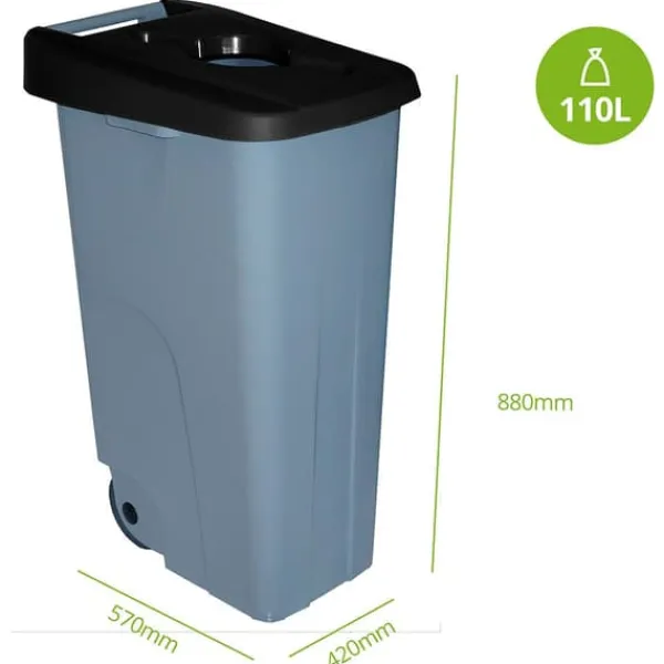 Denox Container Med Hjul 23250.090 110l Transparent Hot