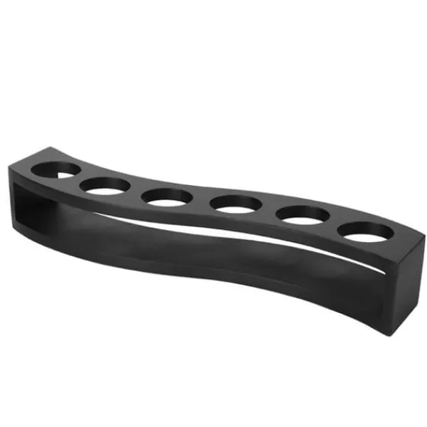 Vinflaskeholdere>Desktop Bambus 6 Flasker Vinkop Rack Glasholder Display Hylde Organizer