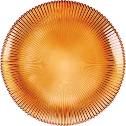 Desserttallerken i ravfarvet glas, 21 cm Hot