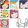 Diamantbroderi - Glasunderlag - Firkantede 6 stk. - Cat World
