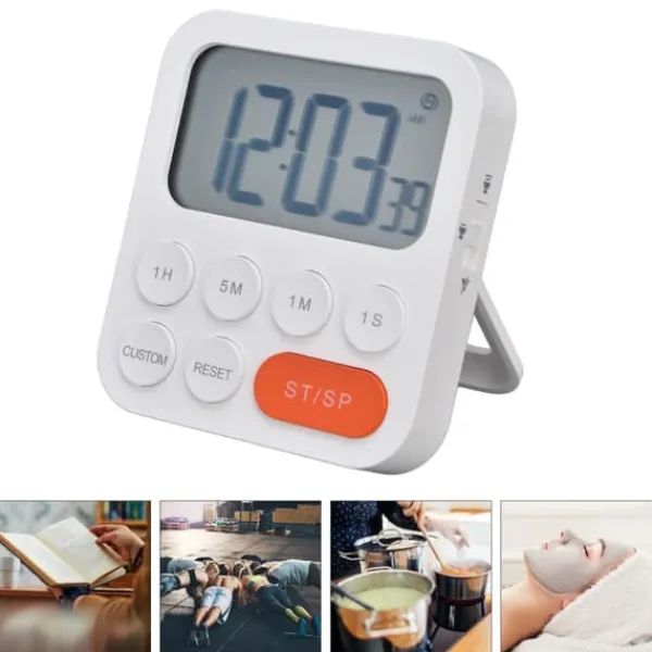 Æggeure>Digital Køkken Timer 3 Gear Justerbar Magnetisk Nedtælling Timer Madlavning Study Timer til soveværelse