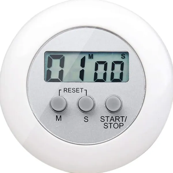 Digital køkkentimer med LCD-skærm og magnet hvid Online