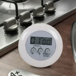 Digital køkkentimer med LCD-skærm og magnet hvid Online