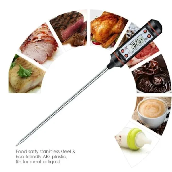 Køkkentermometre>Digitalt køkkentermometer til mad BBQ Liquids Stegetermometer