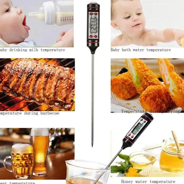 Køkkentermometre>Digitalt køkkentermometer til mad BBQ Liquids Stegetermometer