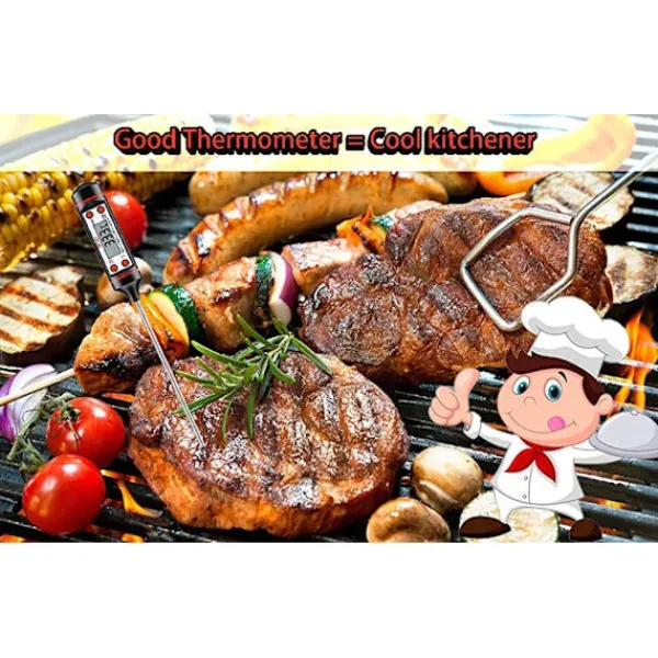 Køkkentermometre>Digitalt køkkentermometer til mad BBQ Liquids Stegetermometer