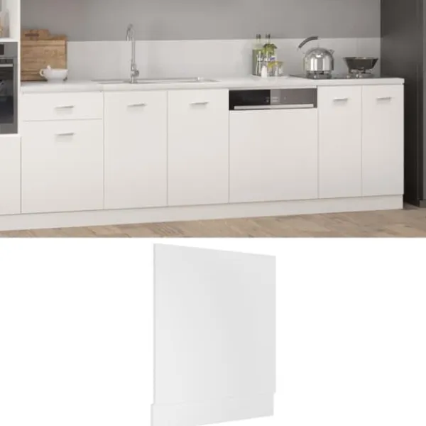 Diskmaskinsfront “Lyon” Vit - Hållbar Panel i Konstruerat Trä | Storlek: 59,5x3x67 cm