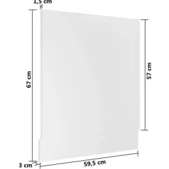Diskmaskinsfront “Lyon” Vit - Hållbar Panel i Konstruerat Trä | Storlek: 59,5x3x67 cm
