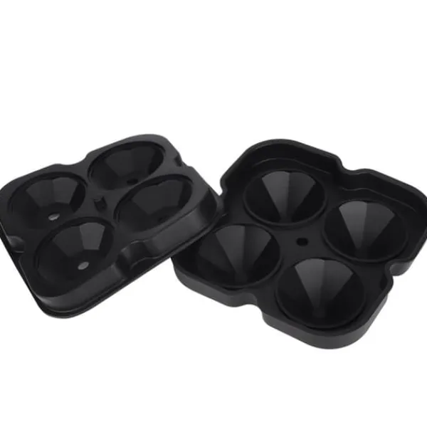 Isforme>DIY Diamant isterningform - 4 steder, sort