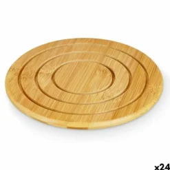 Dækkeserviet Kinvara Natur Bambus Cirkulær 19 x 1 x 19 cm (24 enheder) Discount
