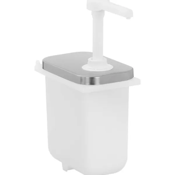 Saucekander>Dobbelt dispenser til saucer med rustfri pumpe, 2 x 2 l
