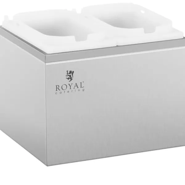 Saucekander>Dobbelt dispenser til saucer med rustfri pumpe, 2 x 2 l