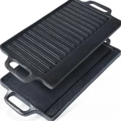 DOBBELT-SIDET STØBEJRN GRILLPLADE 45,5x22,5cm STØBELINE 199047 Online