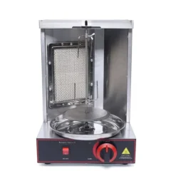 Grill-Ovne & Ovn Med Roterende Stegespyd>Doner Kebab Grillmaskine, Rustfrit Stål, 2000W, LPG og Infrarød Opvarmning, 10kg Kapacitet, Temperaturinterval 0-300°C