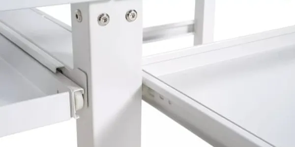 Vaskemaskiner>Double Washing Machine Base Stand - White Metal - Holds 2 Appliances, with Storage Drawers