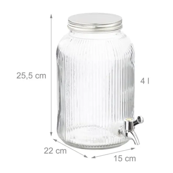 Drikkevareautomater>Drikkeautomat, Rillet Glas, 30x18.5x24 cm, Transparent