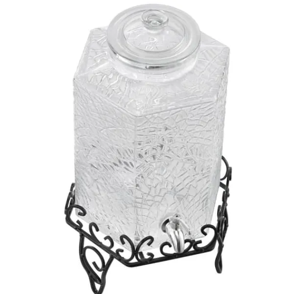 Drikkevareautomater>Drikkedispenser 10L, Festdispenser i Glas, robust Stativ, ideel til underholdning