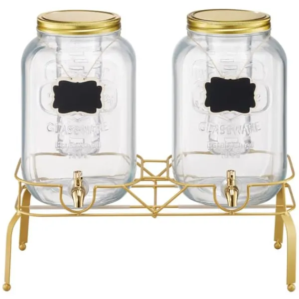 Drikkedispenser 8L, Glasdispenser til Fester, med Stativ, 2 Stykker Pakke Online