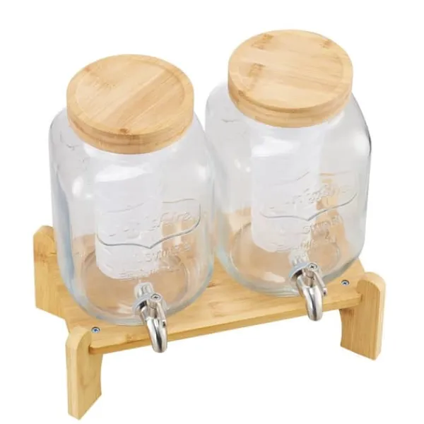 Drikkevareautomater>Drikkedispenser 3,8L, Glasdispenser til Fester, med Stativ, 2-Pakke