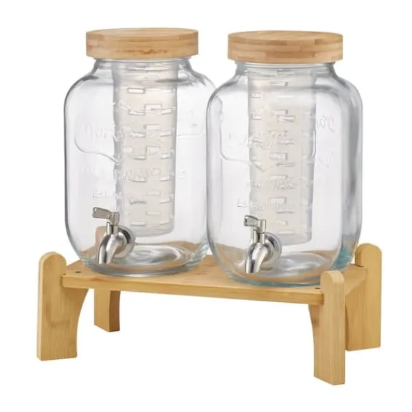 Drikkevareautomater>Drikkedispenser 3,8L, Glasdispenser til Fester, med Stativ, 2-Pakke